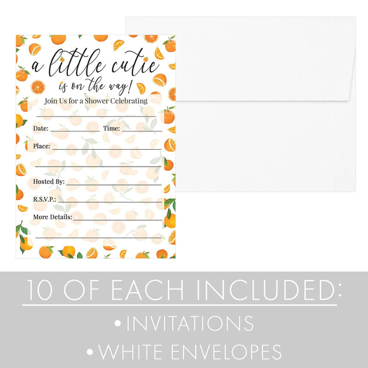 Little Cutie: Baby Shower Party Invitations – 10 Cards