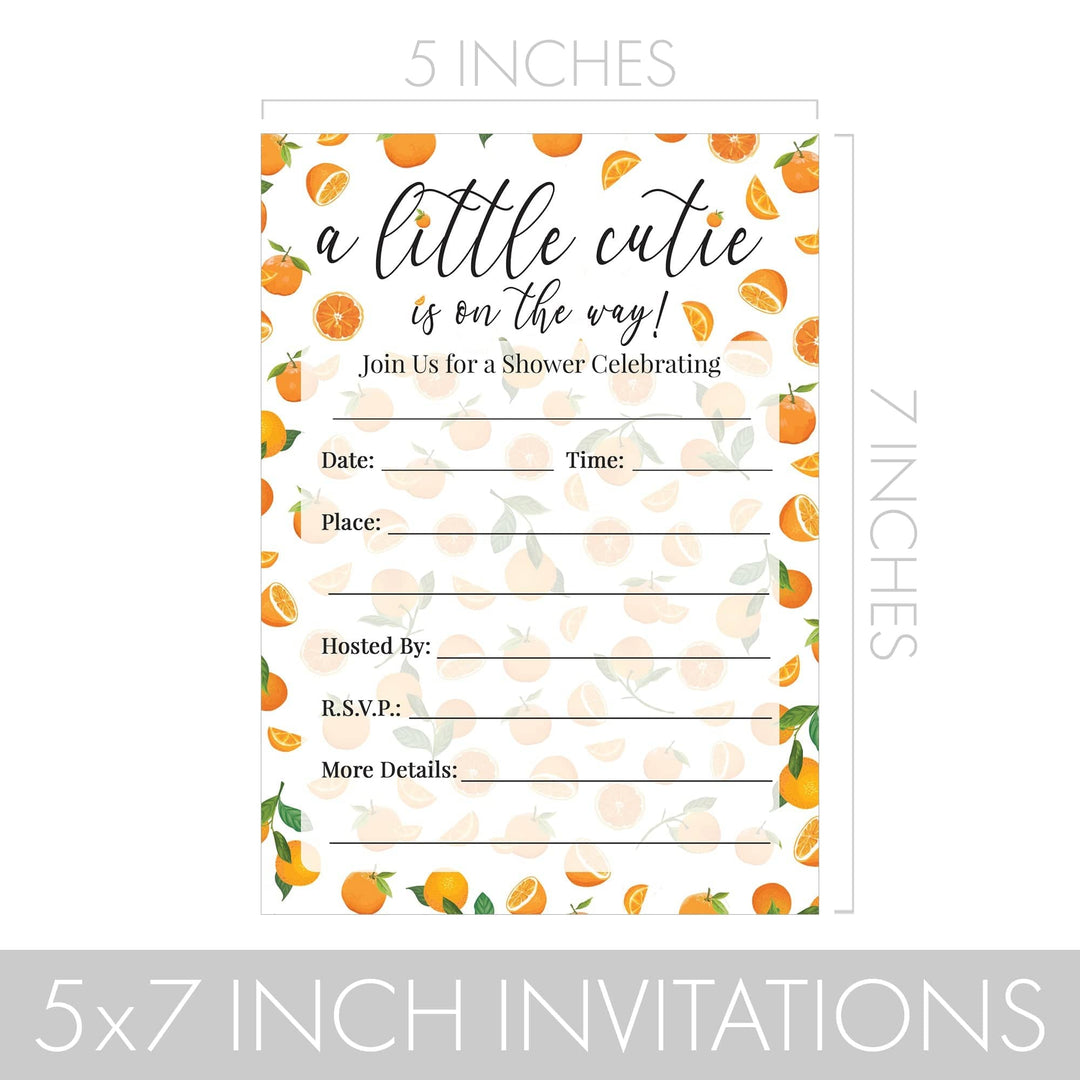 Little Cutie: Invitaciones para fiesta de baby shower - 10 tarjetas