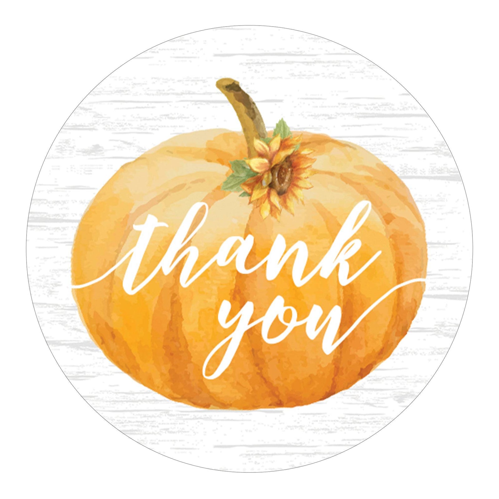 Little Pumpkin: Orange - Baby Shower - Thank You Circle Label Stickers - 40 Pack - Distinctivs Party