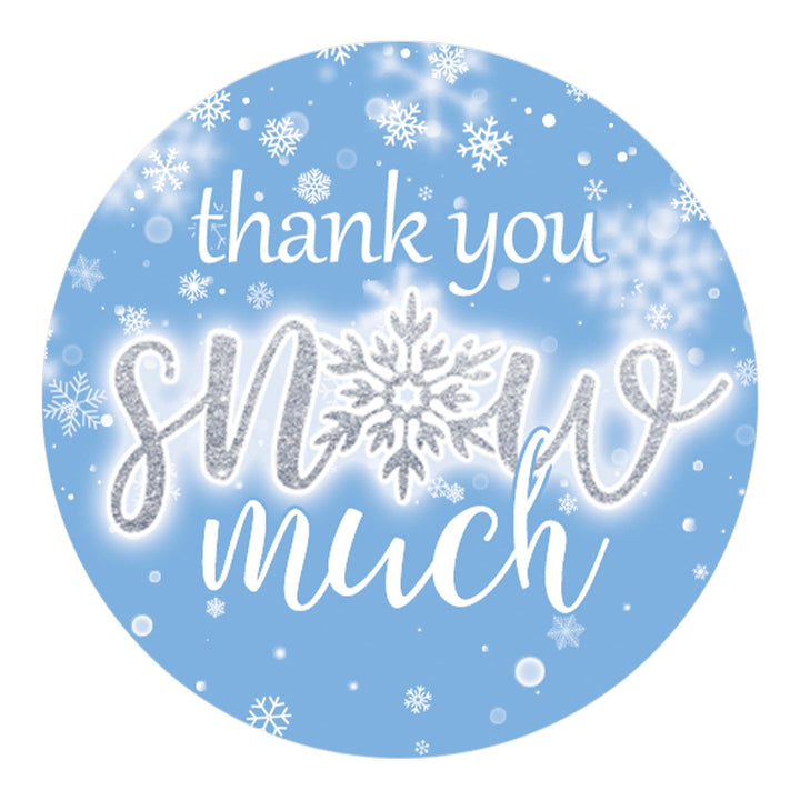 Blue Little Snowflake Winter Thank You Snow Much Stickers - 40 Count