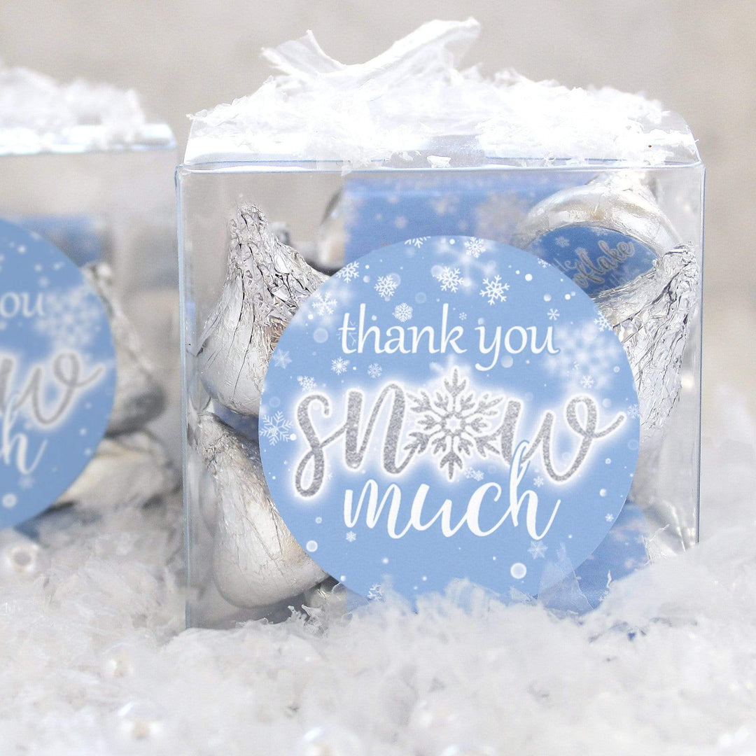 Blue Little Snowflake Winter Thank You Snow Much Stickers - 40 Count