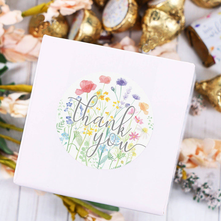 Little Wildflower Baby Shower Thank You Stickers - 40 Party Favor Labels