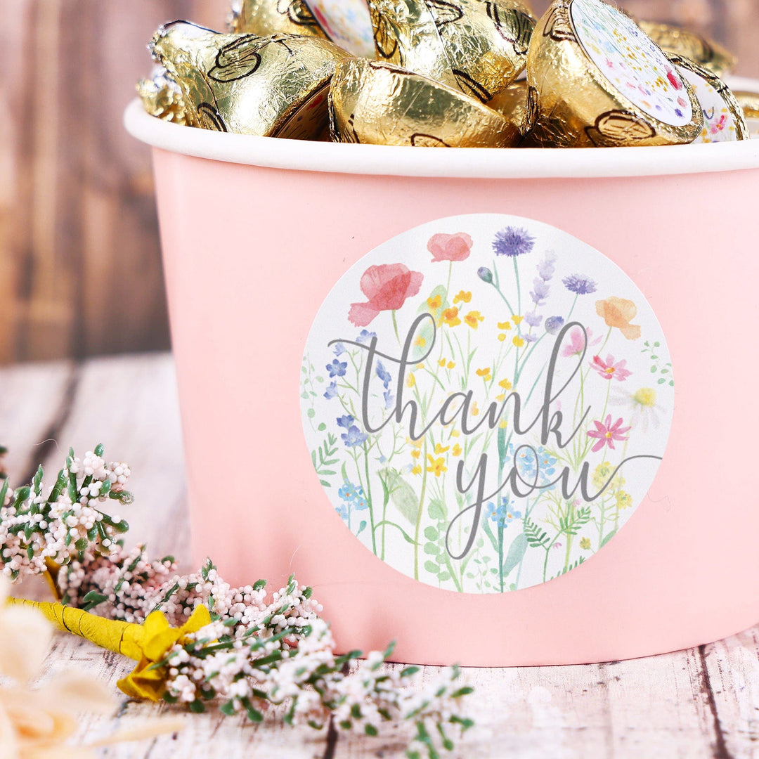 Little Wildflower: Baby Shower for Girl Thank You Stickers - Spring - –  Distinctivs Party