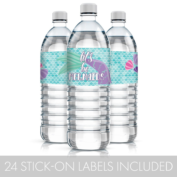 Mermaid Party Water Bottle Labels - 24 Count