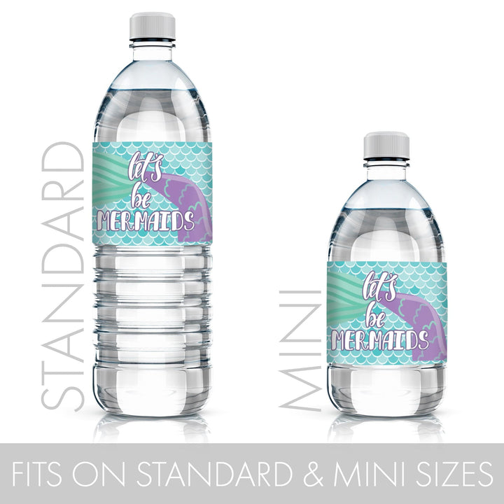Mermaid Party Water Bottle Labels - 24 Count