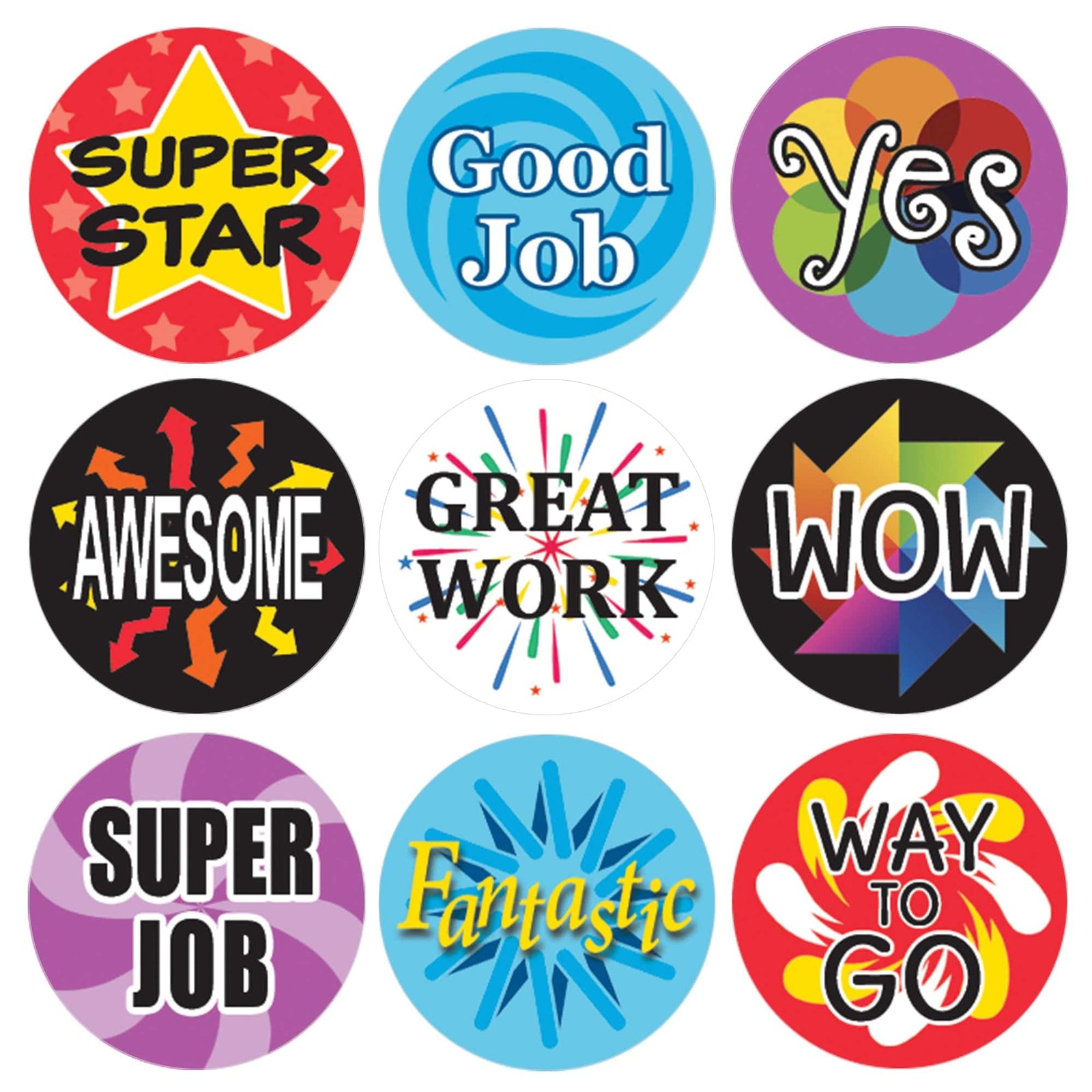 Motivational Teacher Reward Stickers for Students: Super Star (Set of 1,080) - Distinctivs Party