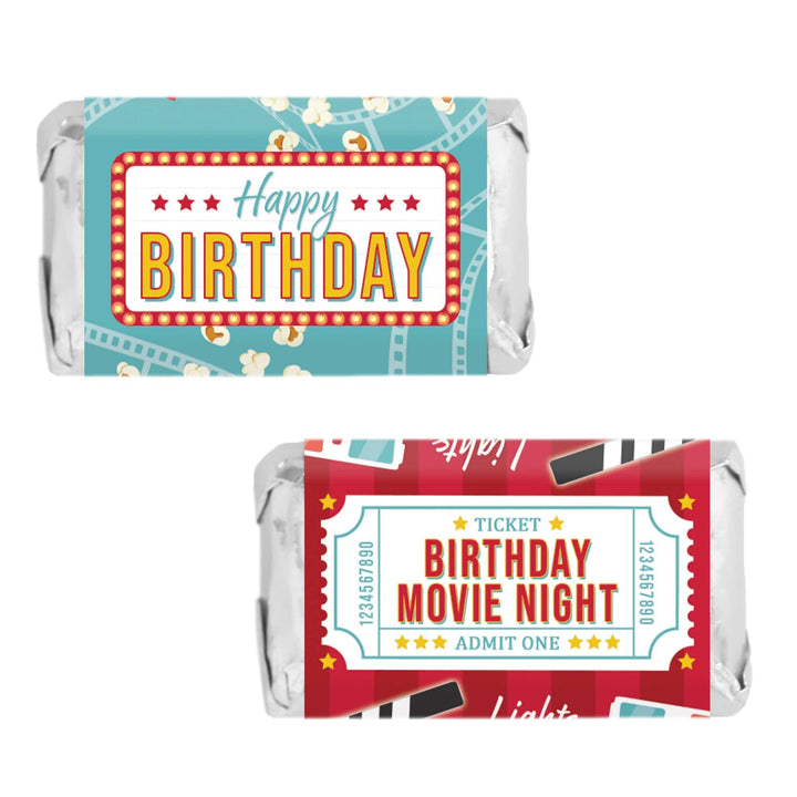 Movie Night: Kid's Birthday -  Hershey's Miniatures Candy Bar Wrappers Stickers - 45 Stickers