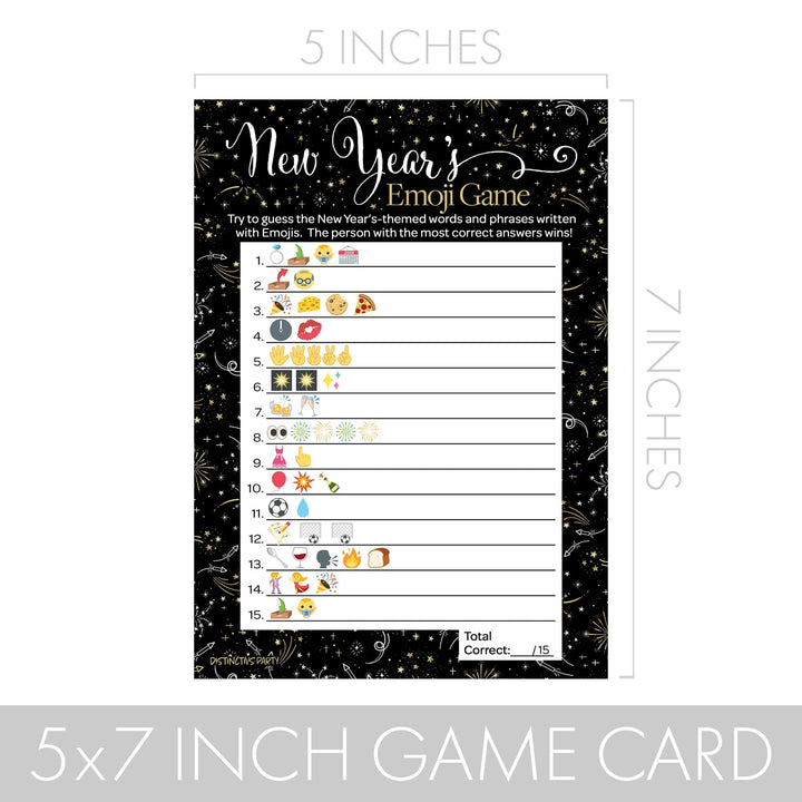 2023 New Year's Eve Emoji Party Game - 25 Cards