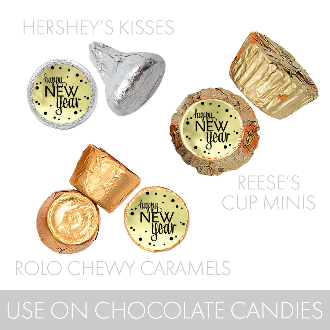 New Year's Eve Party: 2024 Happy New Year - Party Favor Stickers - Fits on Hershey®  Kisses - 180 Pack