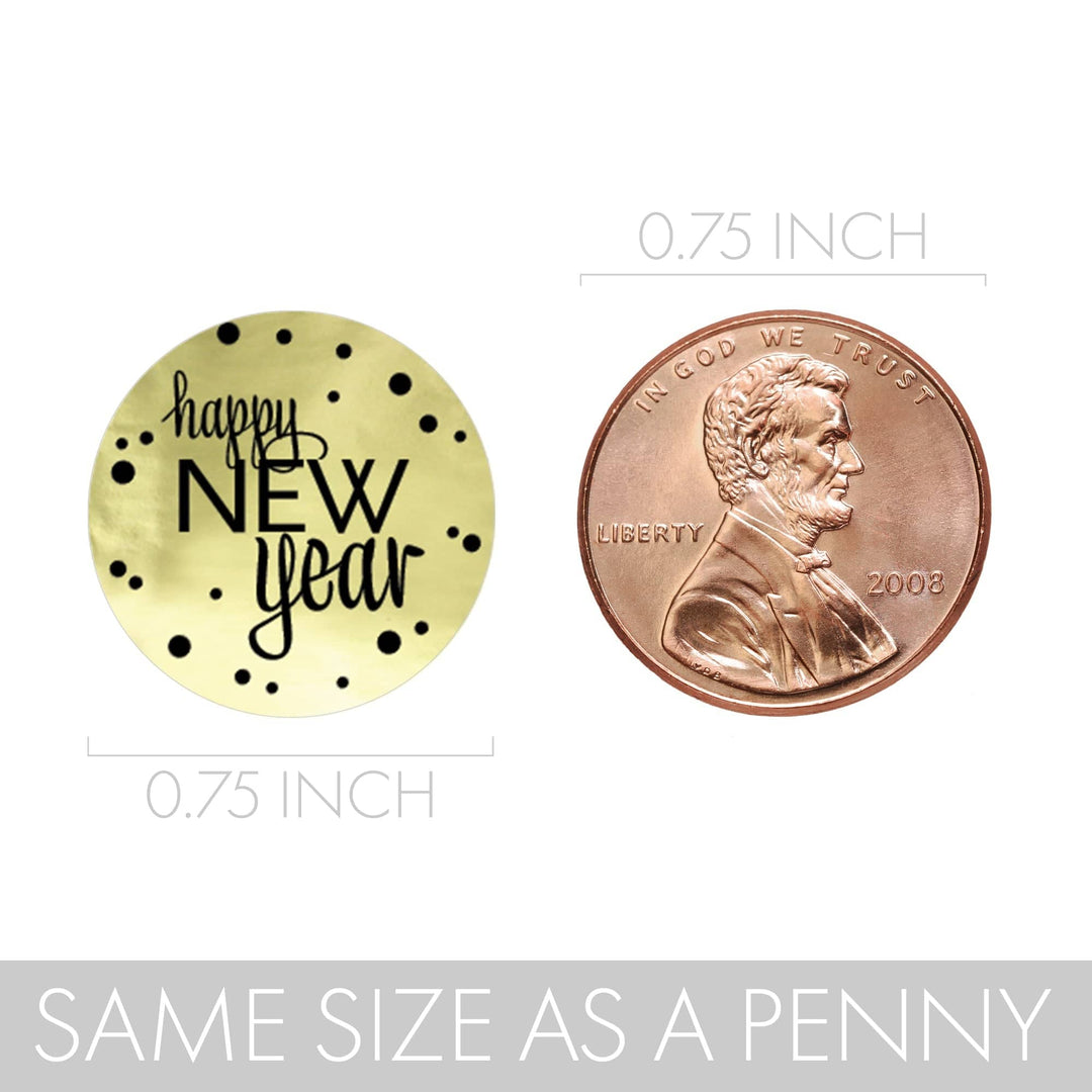 New Year's Eve Party: 2024 Happy New Year - Party Favor Stickers - Fits on Hershey®  Kisses - 180 Pack - Distinctivs Party