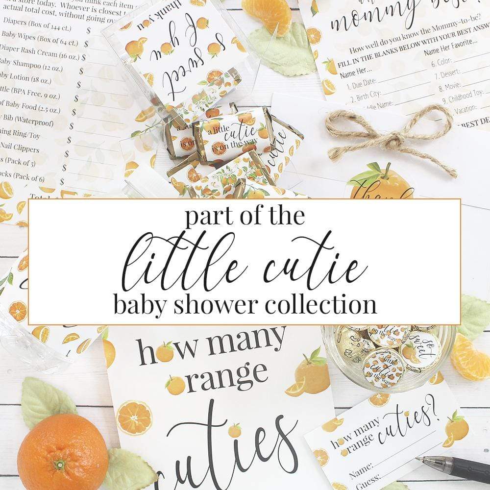 Orange Little Cutie Baby Shower Nursery Rhyme Emoji Game Cards - 20 count