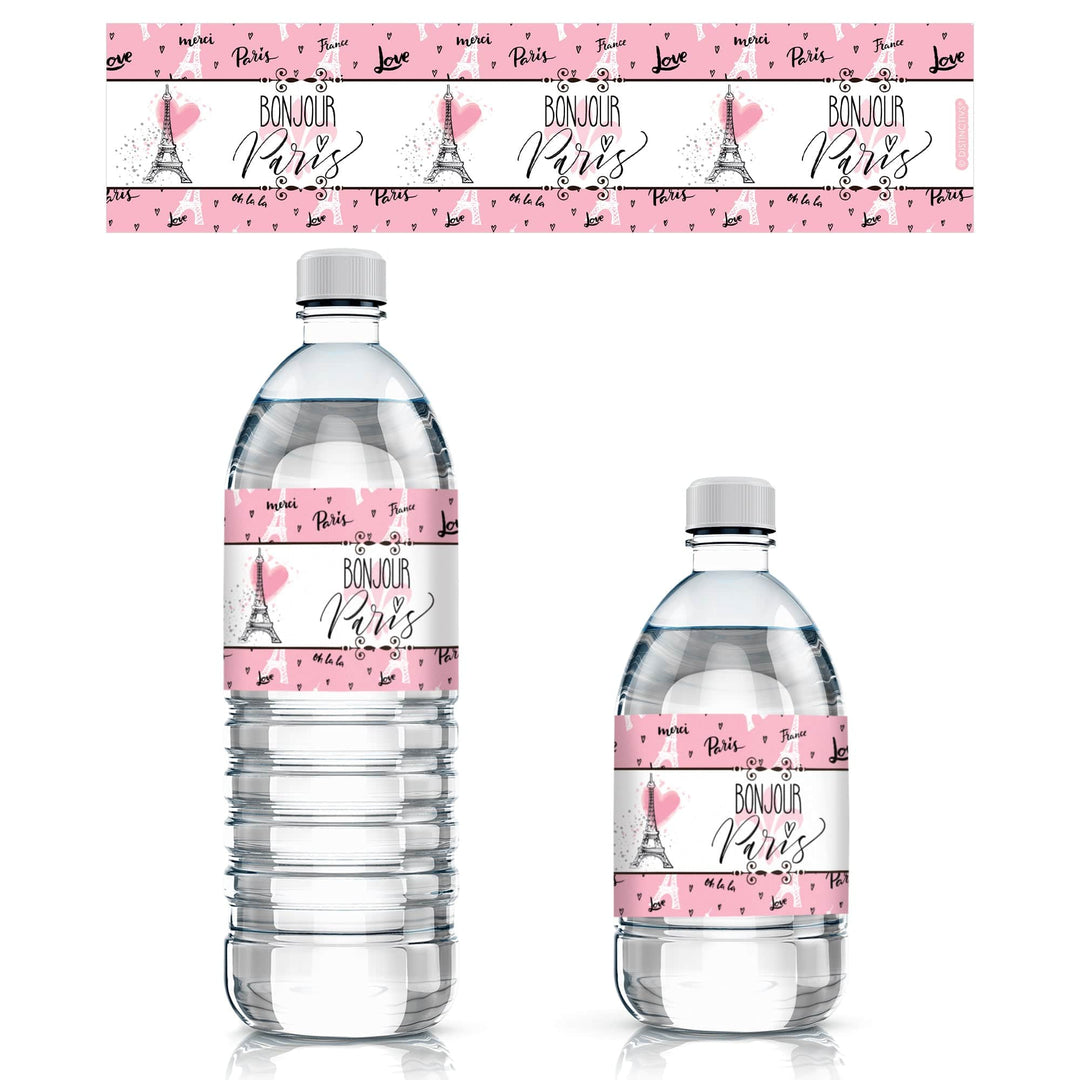Paris in Pink: Kid's Birthday - Water Bottle Labels - 24 Waterproof St –  Distinctivs Party