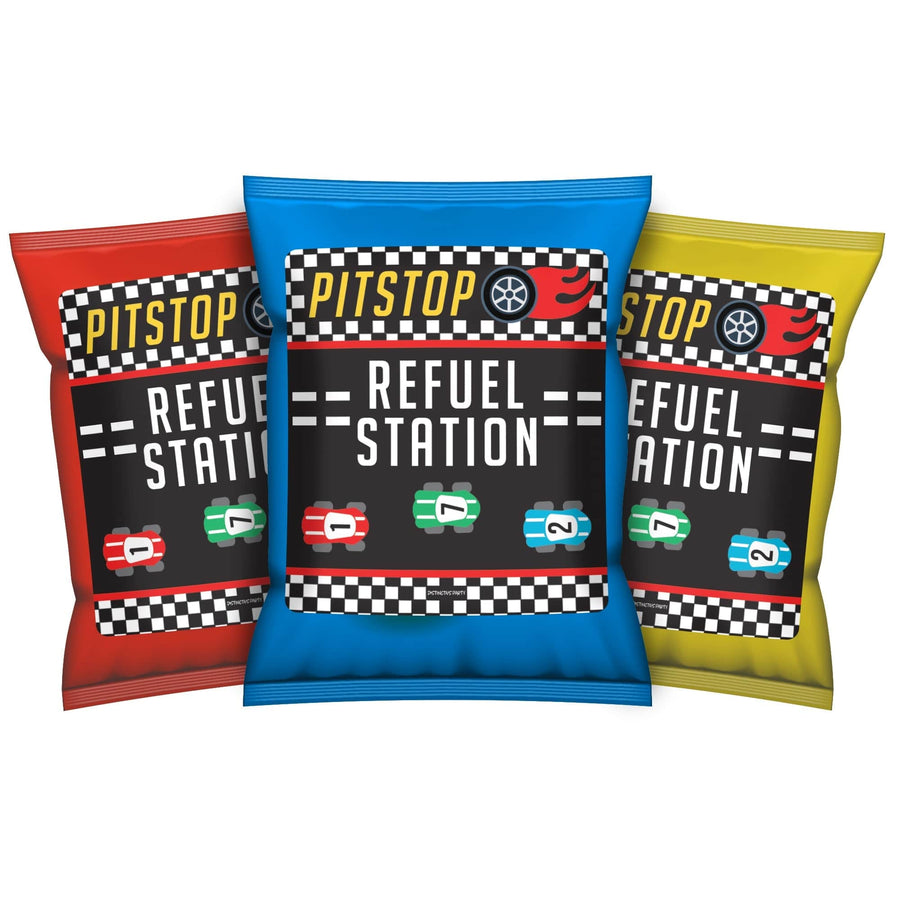 Race Car - Kid's Birthday - Chip Bag and Snack Bag Stickers - 32 Pack - Distinctivs Party