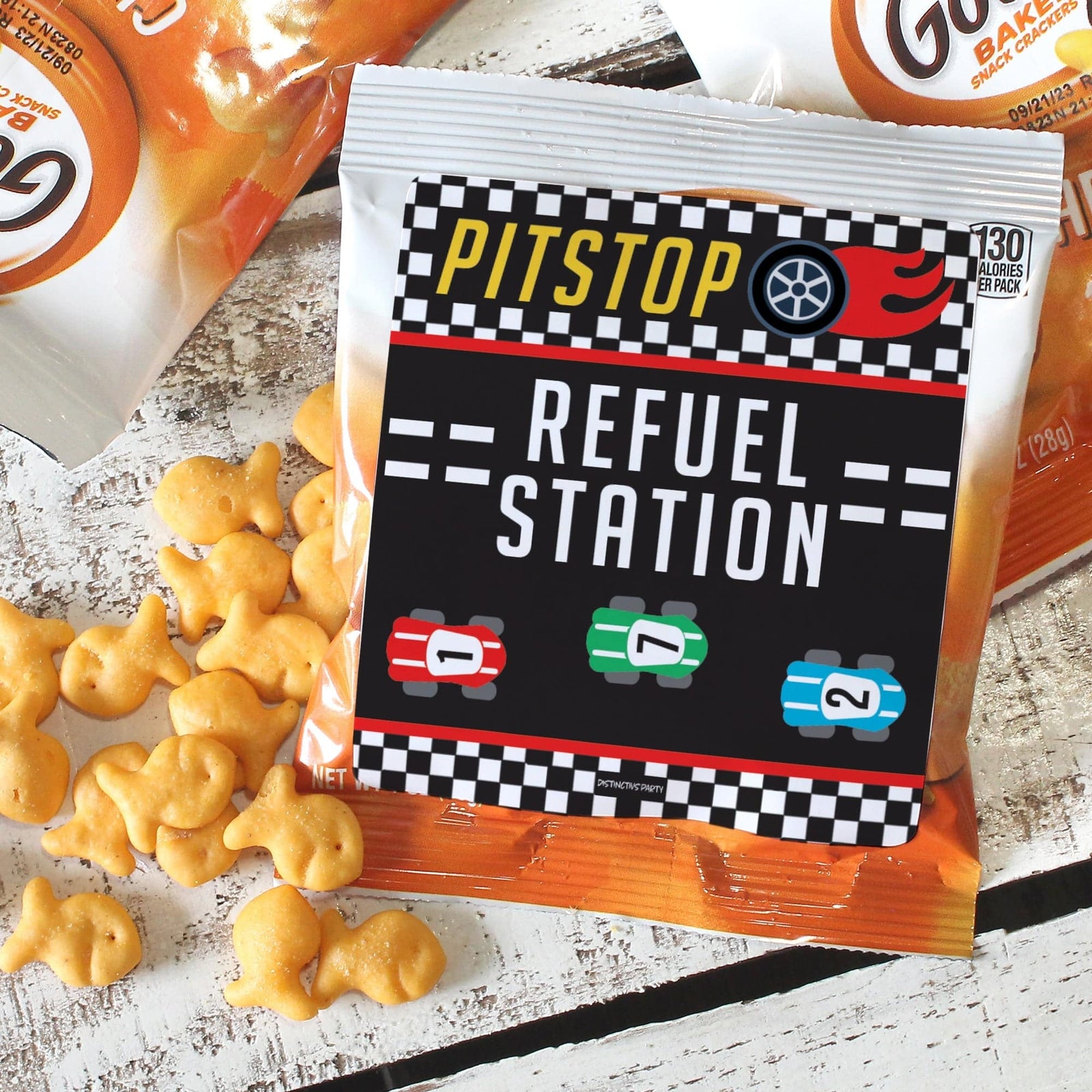 Race Car - Kid's Birthday - Chip Bag and Snack Bag Stickers - 32 Pack - Distinctivs Party