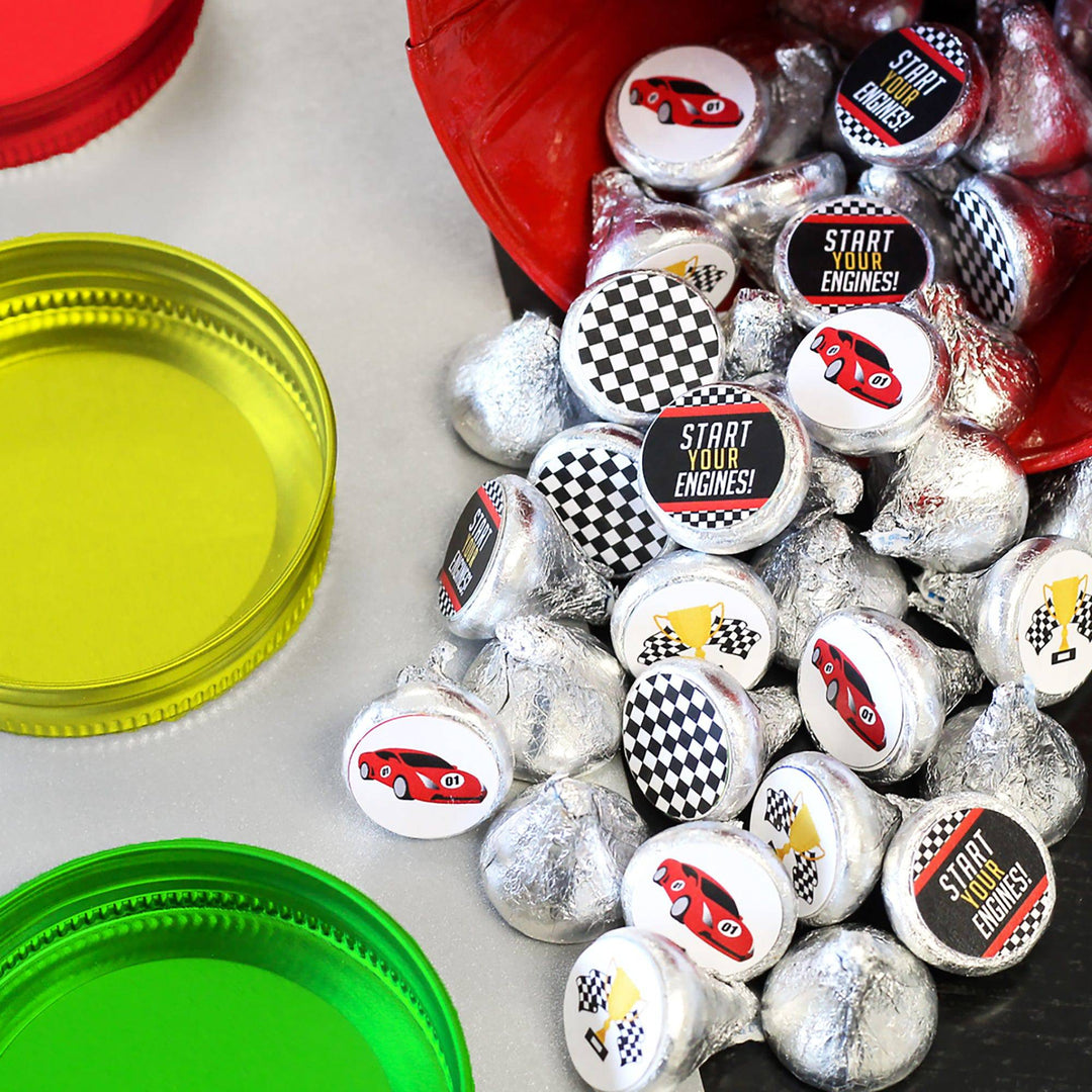 Race Car Birthday Party Favor Stickers - 180 Count