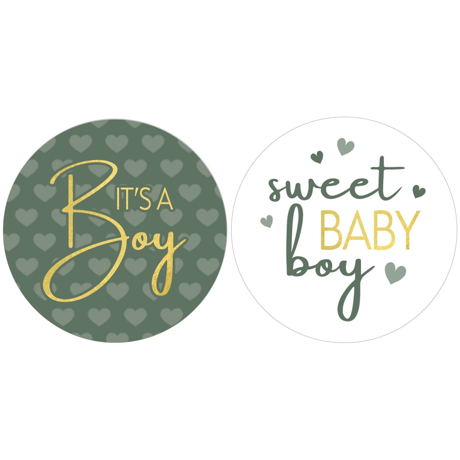 Sweet Baby Boy: Green - It’s a Boy Baby Shower Stickers  - 40 Stickers - Distinctivs Party