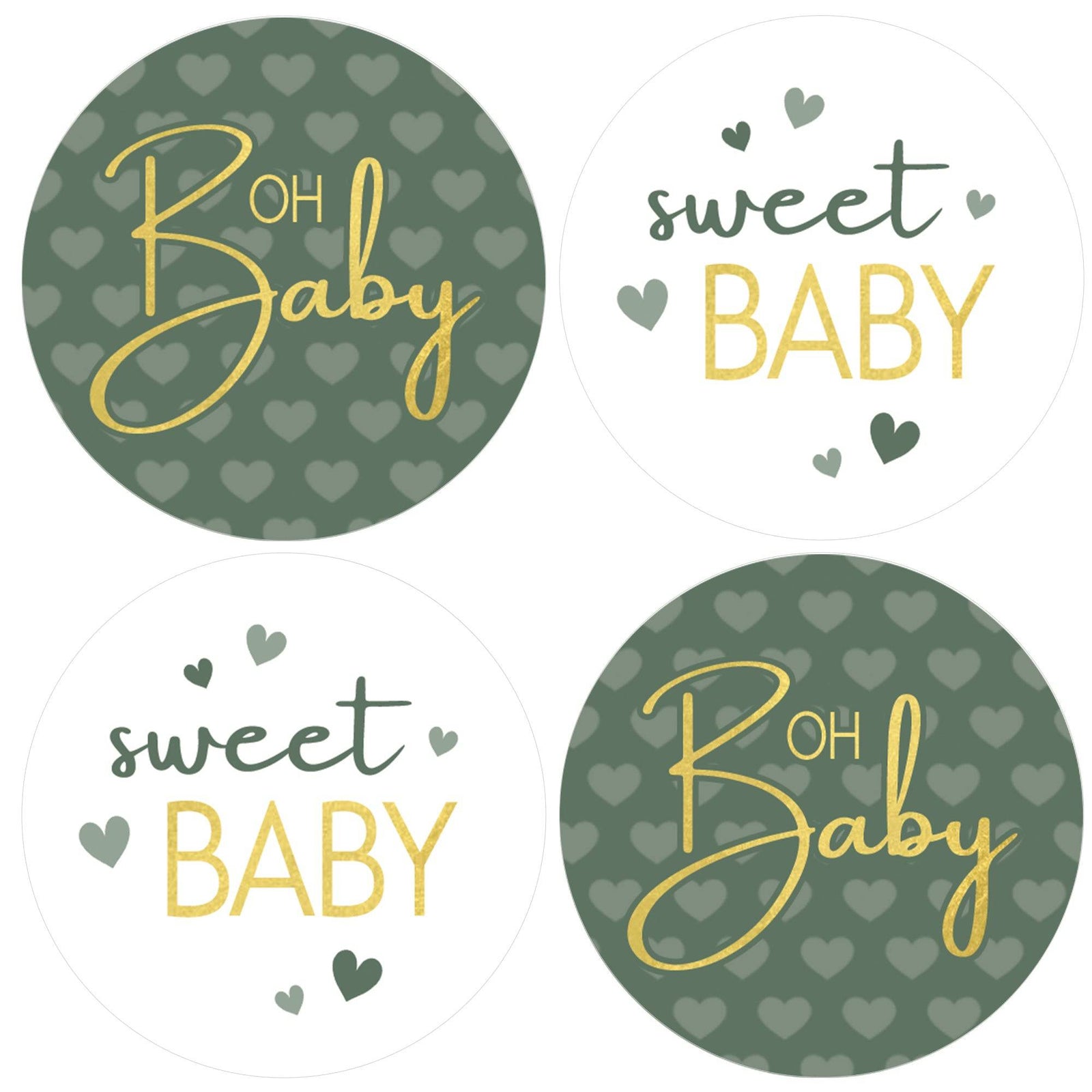 Sweet Baby Gender Neutral: Green- Baby Shower Party Favor Stickers - 40 Labels - Distinctivs Party