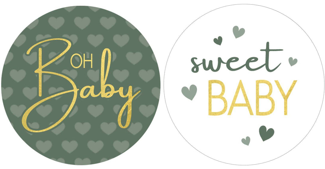 Sweet Baby Gender Neutral: Green- Baby Shower Party Favor Stickers - 40 Labels - Distinctivs Party