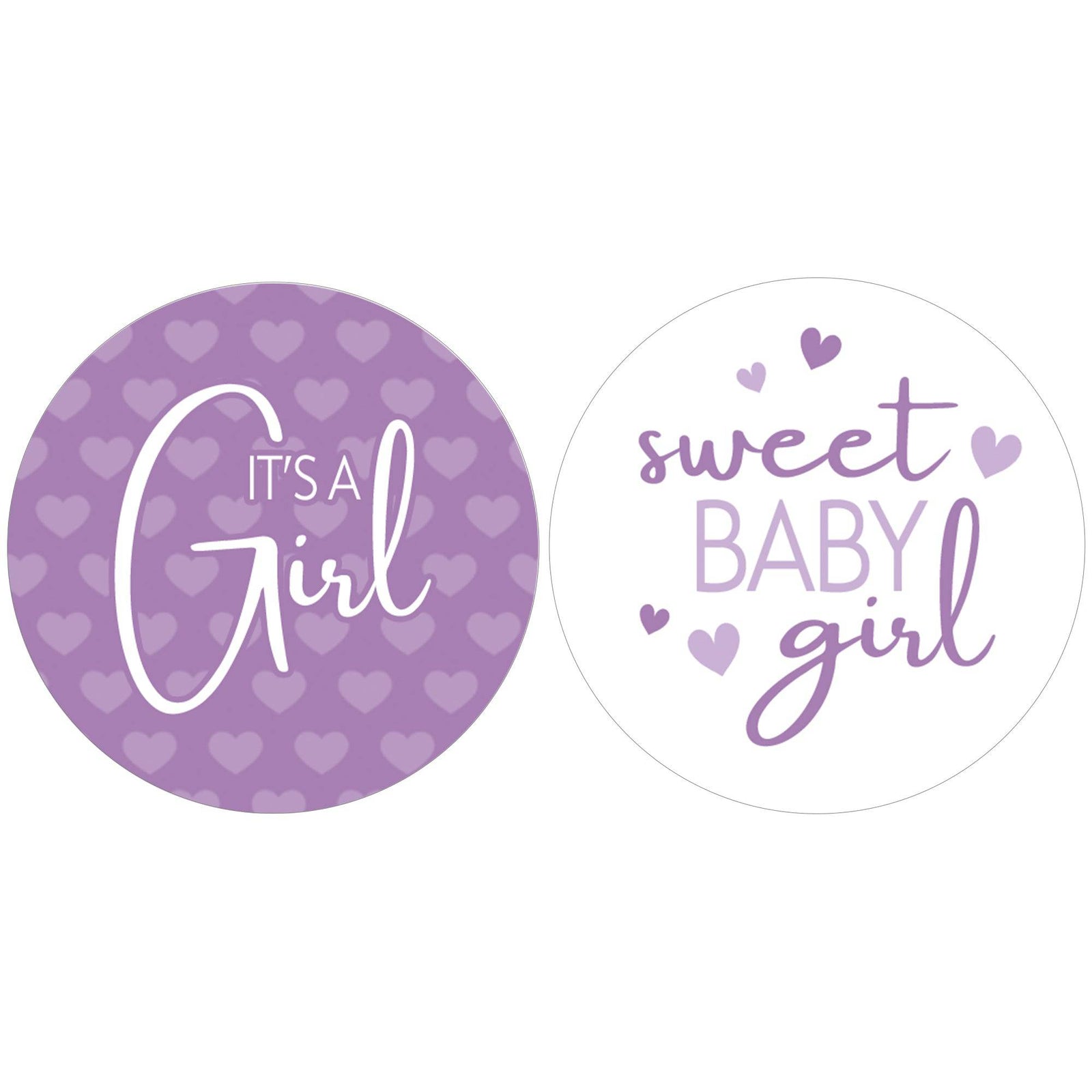 Sweet Baby Girl: Purple - Baby Shower Party Favor Stickers - 40 Labels - Distinctivs Party