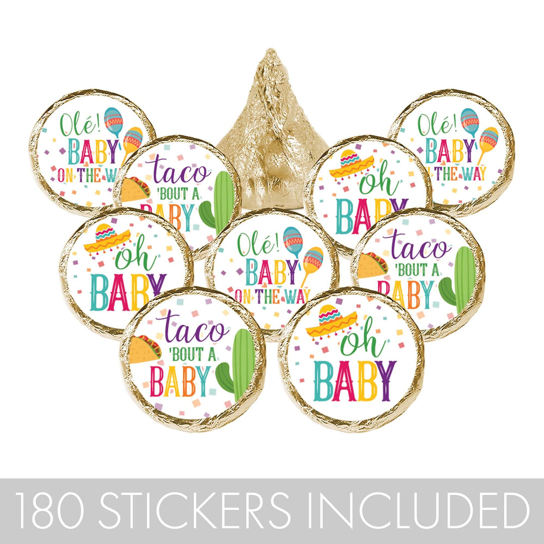 Taco 'about a Baby Shower Party Favor Stickers - 180 Count