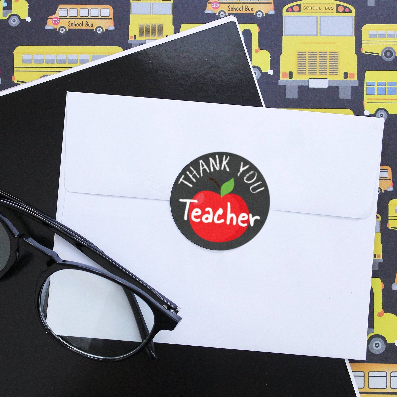 Teacher Appreciation Party: Thank You A+ Teacher - Round Favor Stickers - 40 Stickers - Distinctivs Party