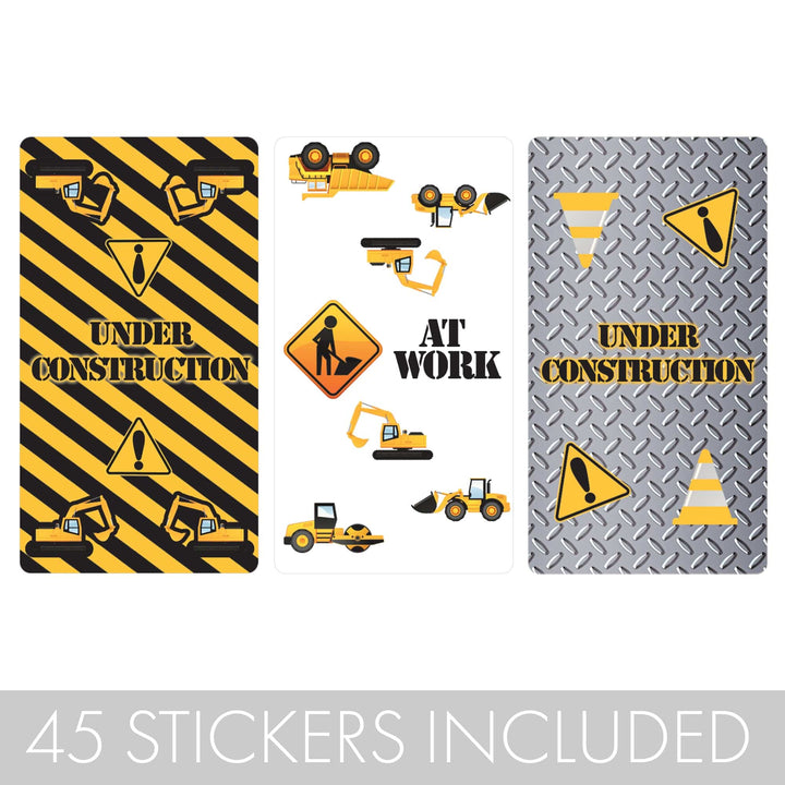 Under Construction Party Mini Candy Bar Labels - 45 Stickers