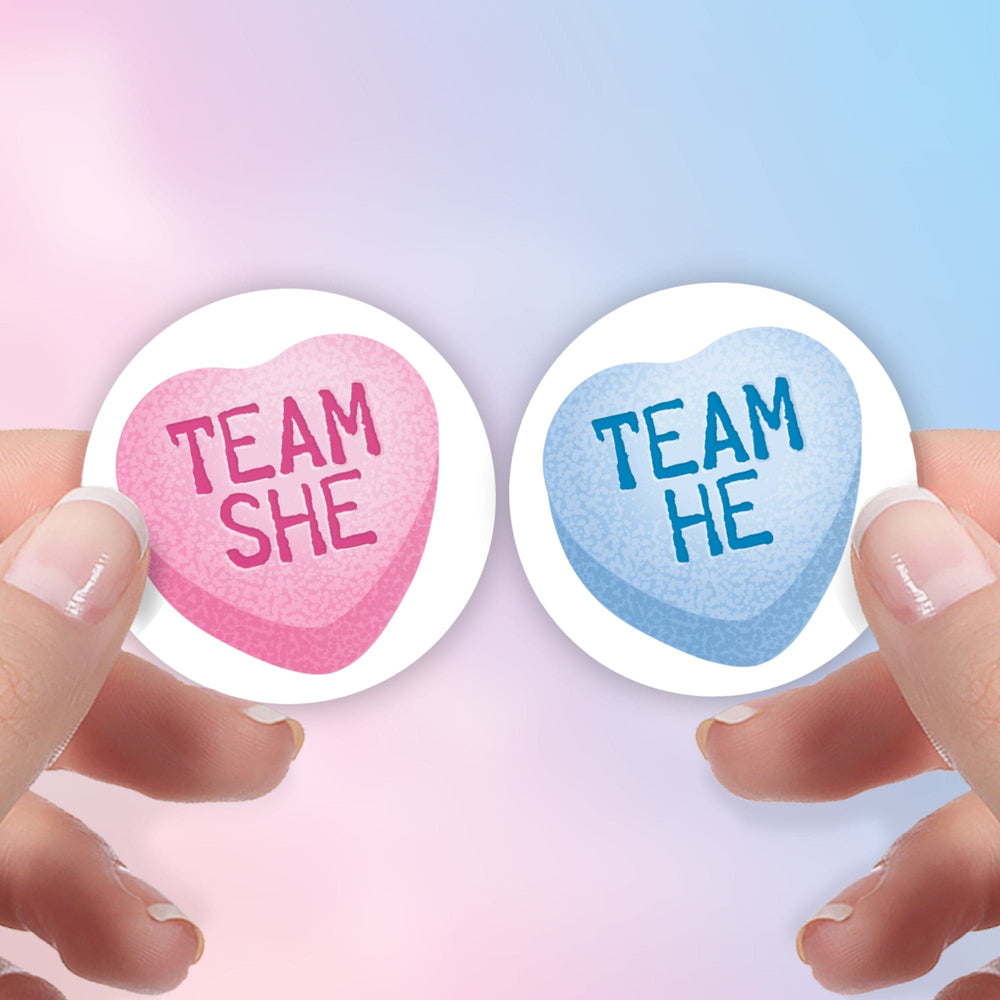 Valentine's Day Gender Reveal Stickers:  What Will Our Little Sweetheart Be Gender Reveal - 40 Stickers - Distinctivs Party