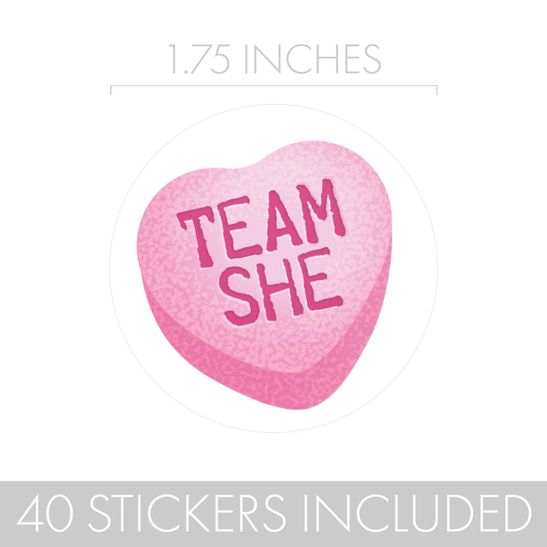 Valentine's Day What Will Our Little Sweetheart Be Gender Reveal Stickers, 40 Labels