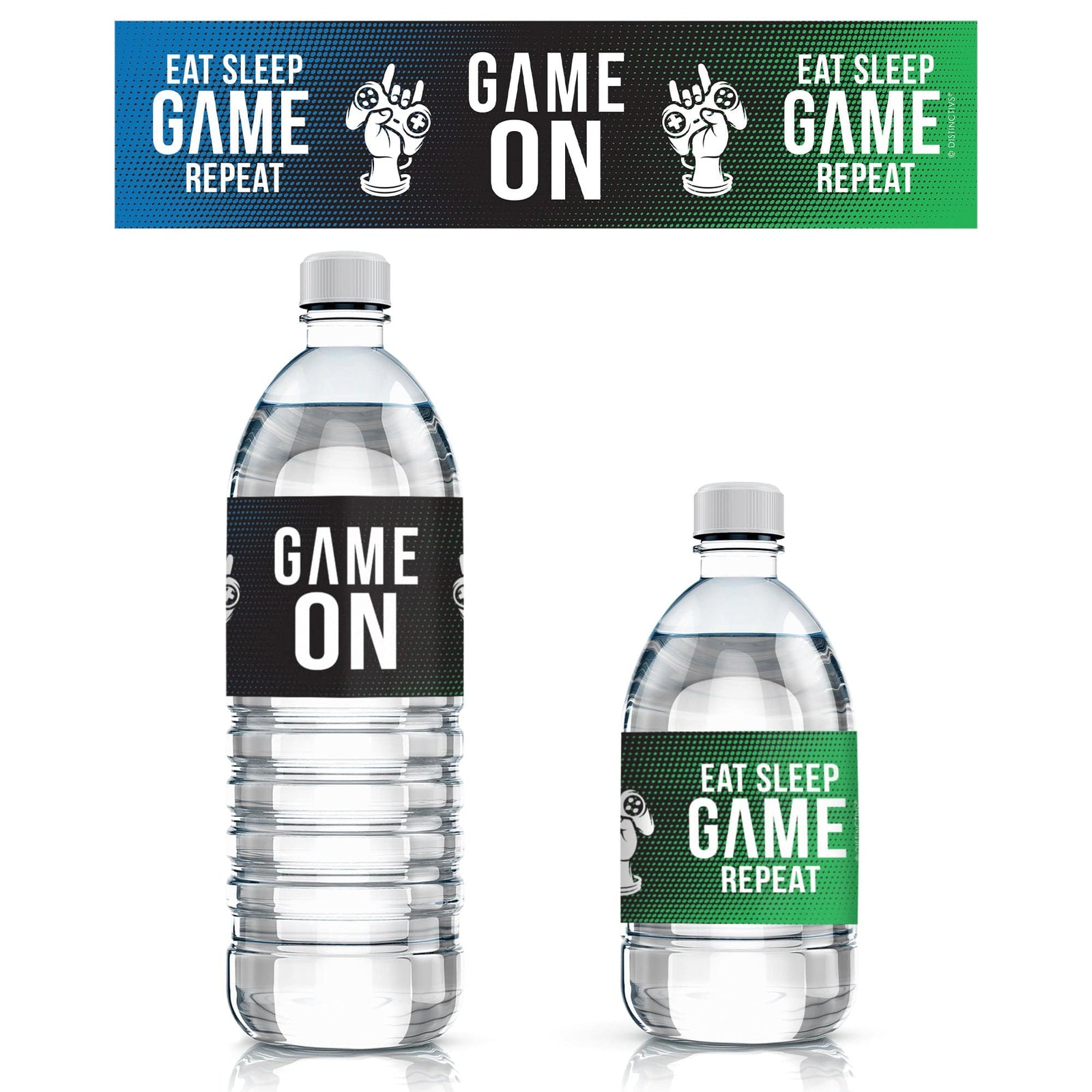 Video Gamer - Kid's Birthday - Water Bottle Labels - 24 Waterproof Stickers - Distinctivs Party