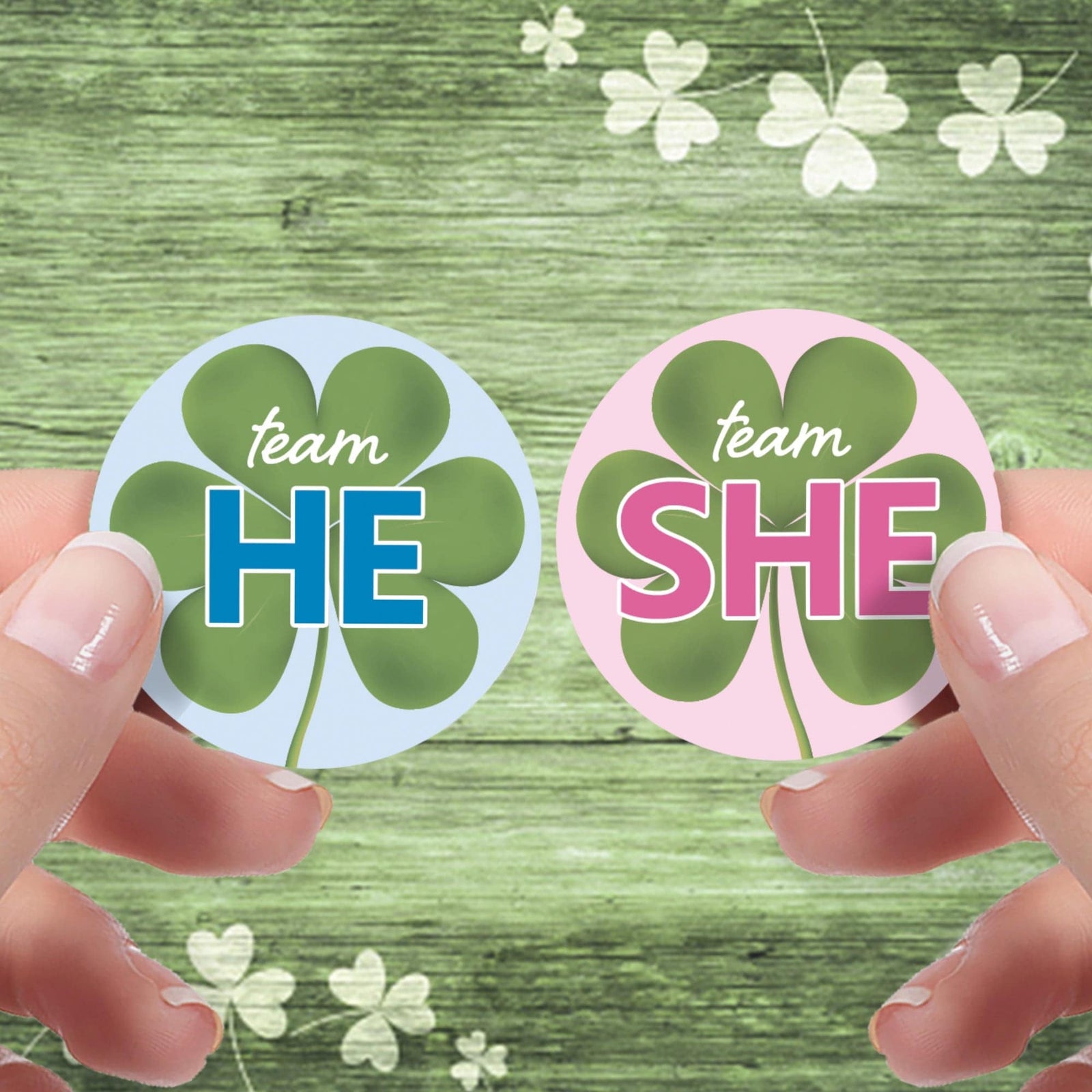 What Will Our Lucky Charm Be St. Patrick's Day Gender Reveal Stickers - 40 Stickers - Distinctivs Party