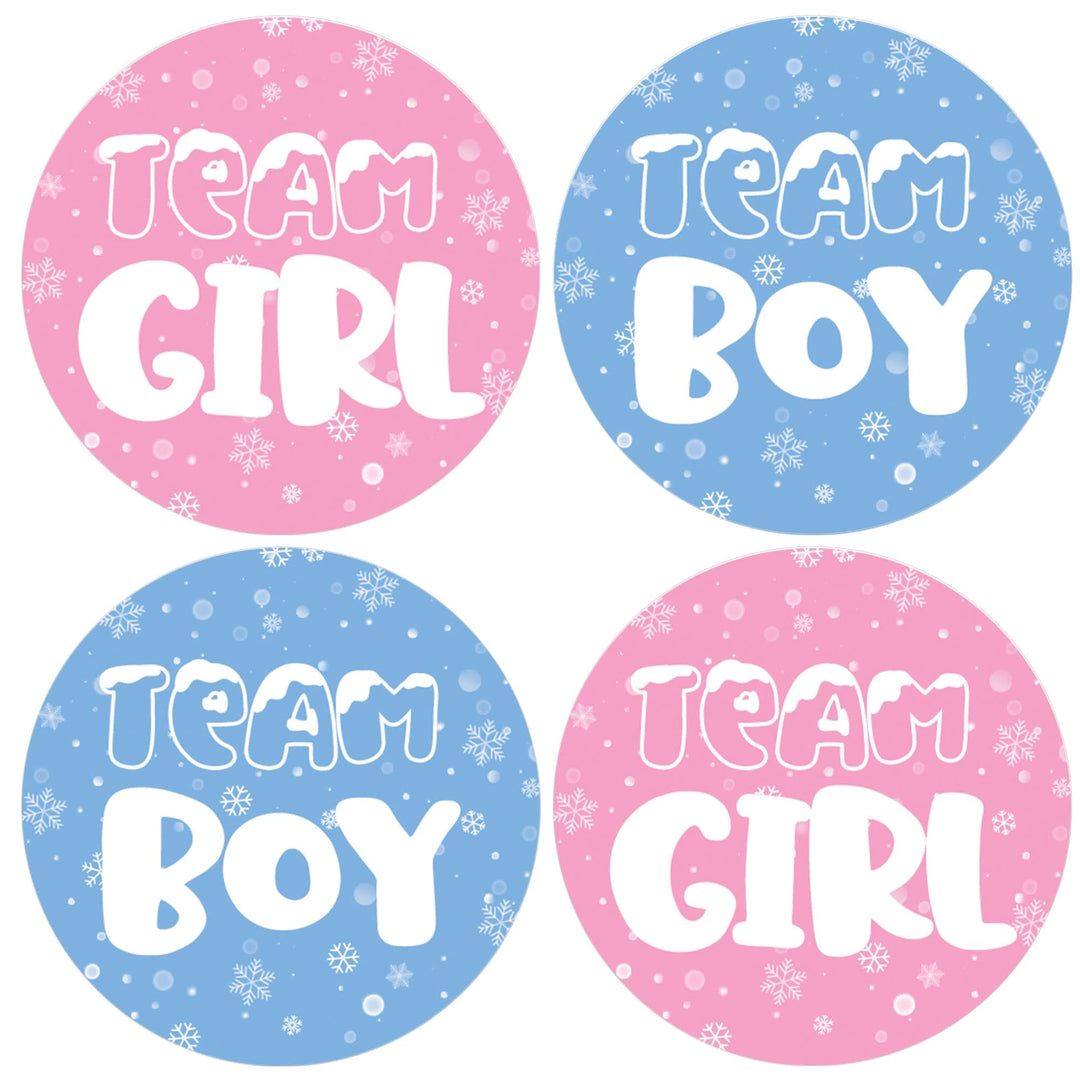 Snowflake Confetti Gender Reveal Baby Shower Winter Holiday Party  Decorations - White Pink and Blue