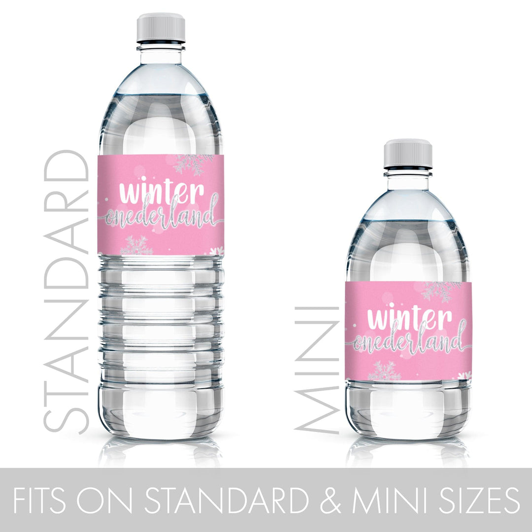 Celebrate Winter Onederland 1st Birthday with these Water Bottle Labels - 24 Stickers