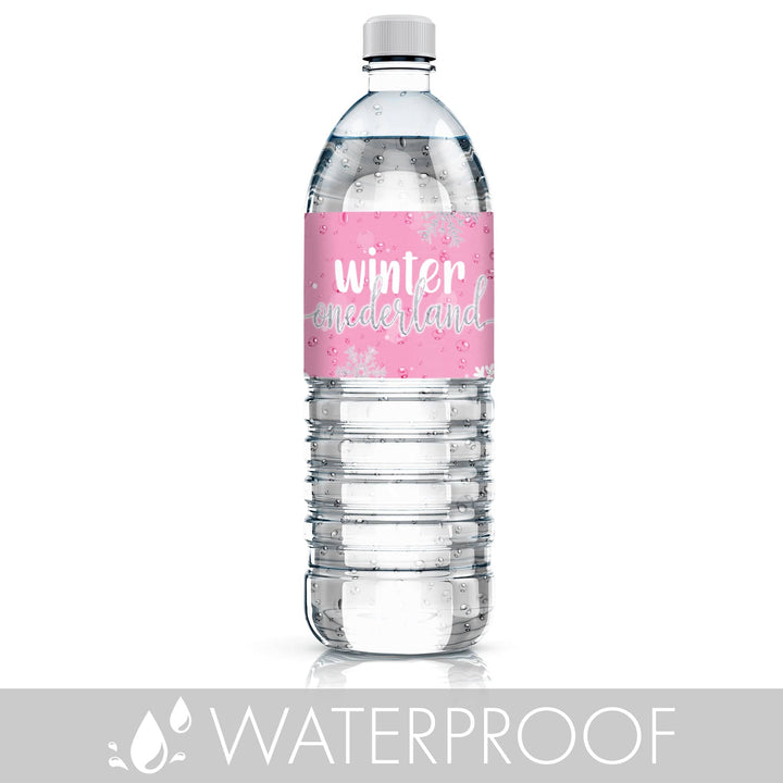  Winter Onederland Style 1st Birthday Water Bottle Labels - 24 Stickers